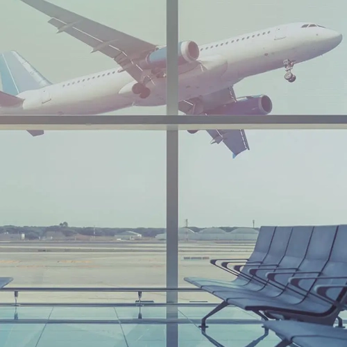 An image of a plane taking off at the airport which has been used as a banner image on the MetaPerformance on Supply Chain.